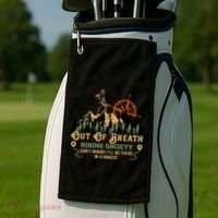 Out Of Breath Hiking Society Golf Towel thumb 2