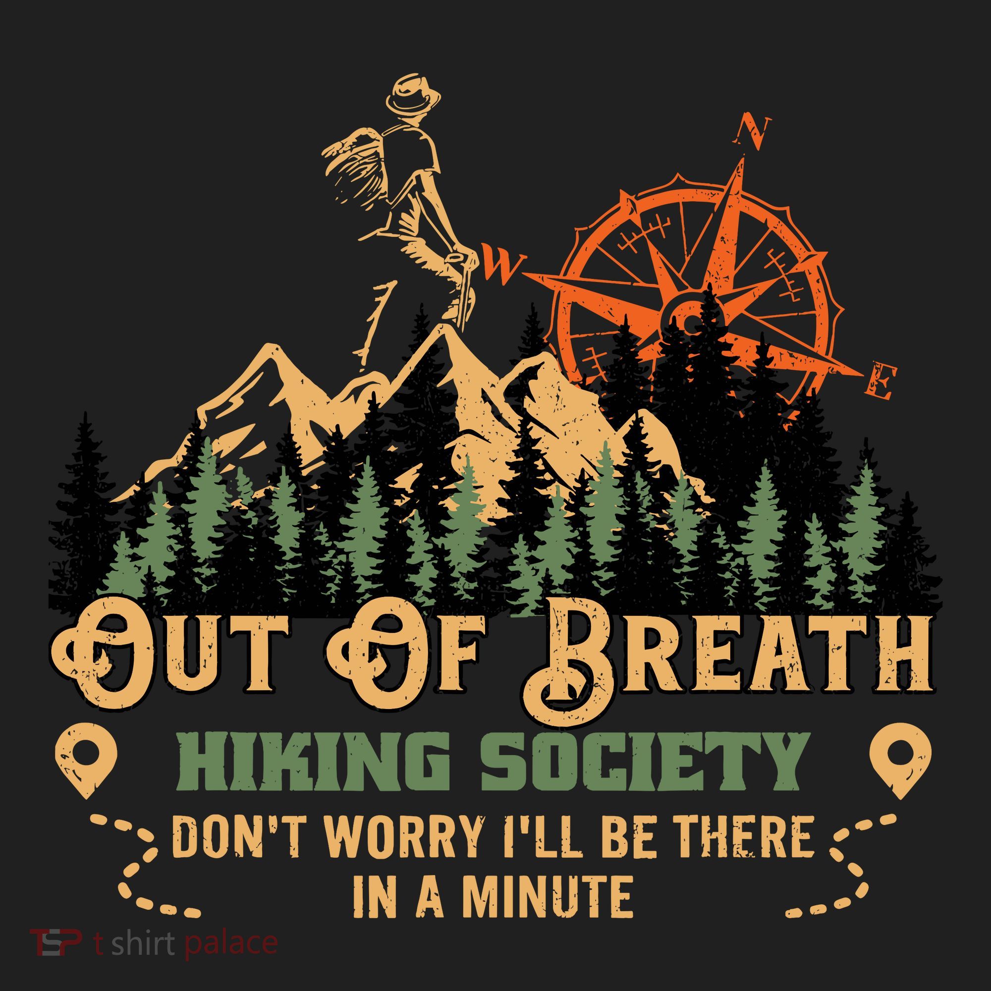 Out Of Breath Hiking Society Golf Towel