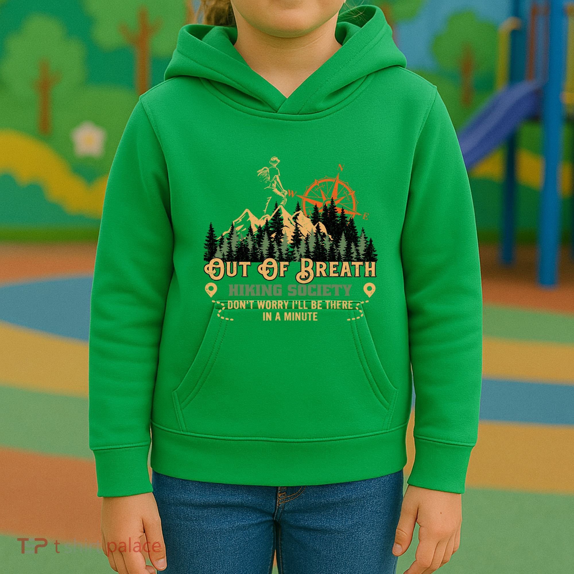 Out Of Breath Hiking Society Kids Hoodie