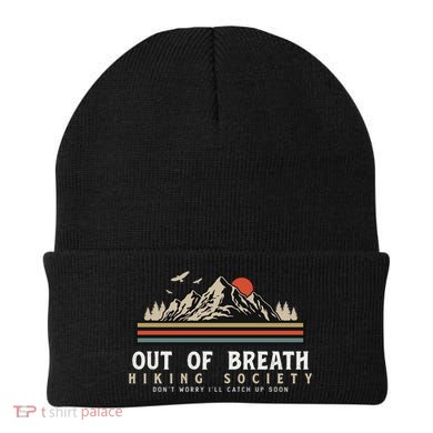 Out Of Breath Hiking Society Dont Worry Catch Up Fun Camping Beanie