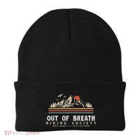 Out Of Breath Hiking Society Dont Worry Catch Up Fun Camping Beanie thumb 0