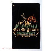 Out Of Breath Hiking Society Golf Towel thumb 0