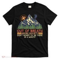 Out of Breath Hiking Society Mountain Hiking Hiker T-Shirt thumb 0