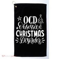 OCD Obsessive Christmas Disorder Funny Golf Towel thumb 0