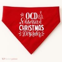 OCD Obsessive Christmas Disorder Funny USA-Made Doggie Bandana thumb 0