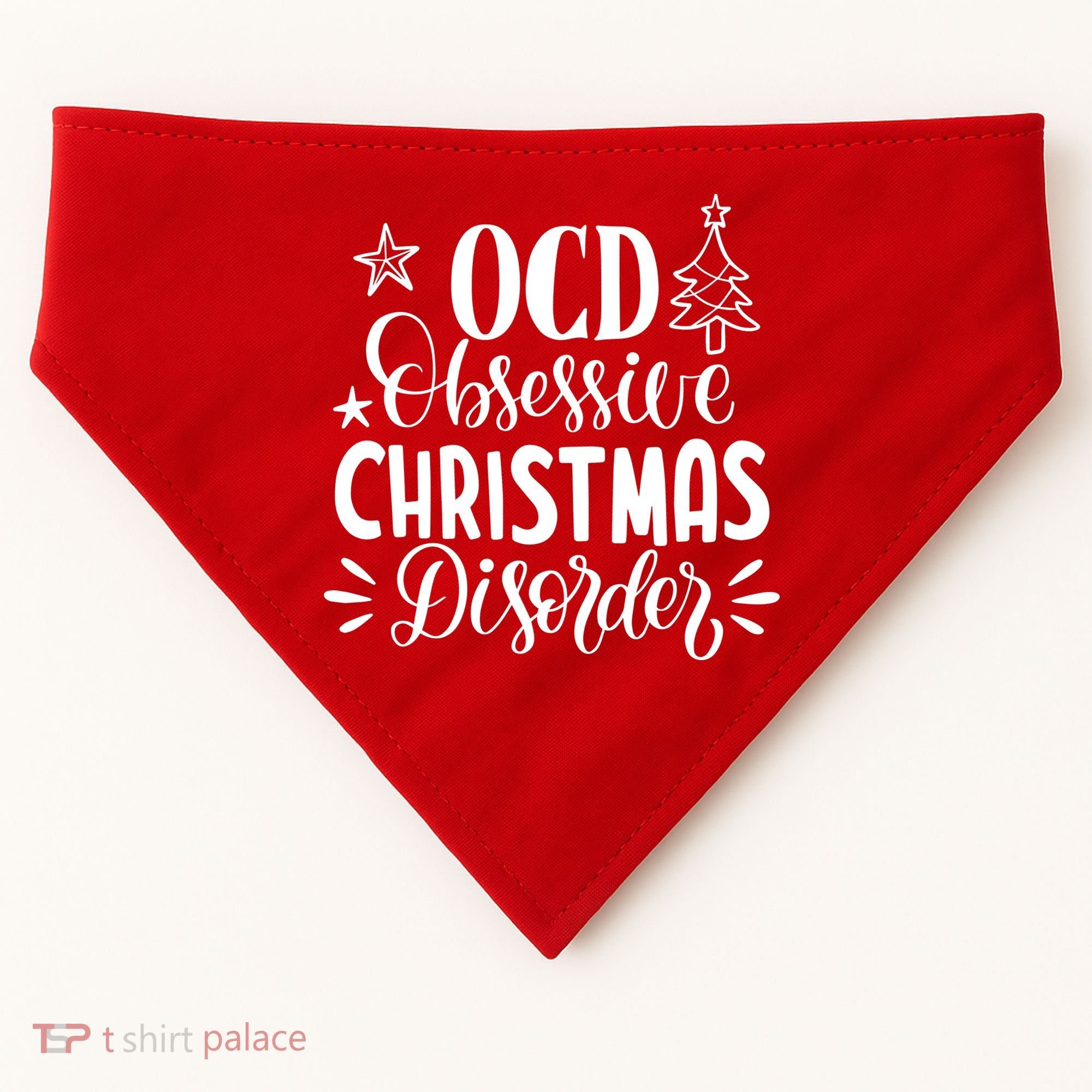 OCD Obsessive Christmas Disorder Funny USA-Made Doggie Bandana