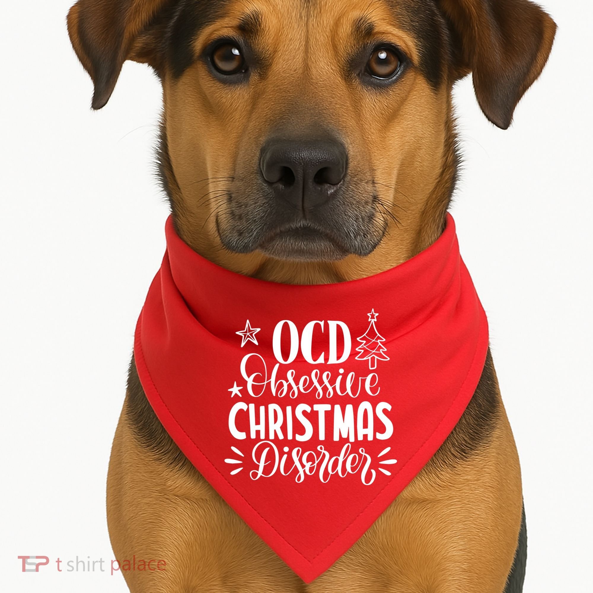 OCD Obsessive Christmas Disorder Funny USA-Made Doggie Bandana