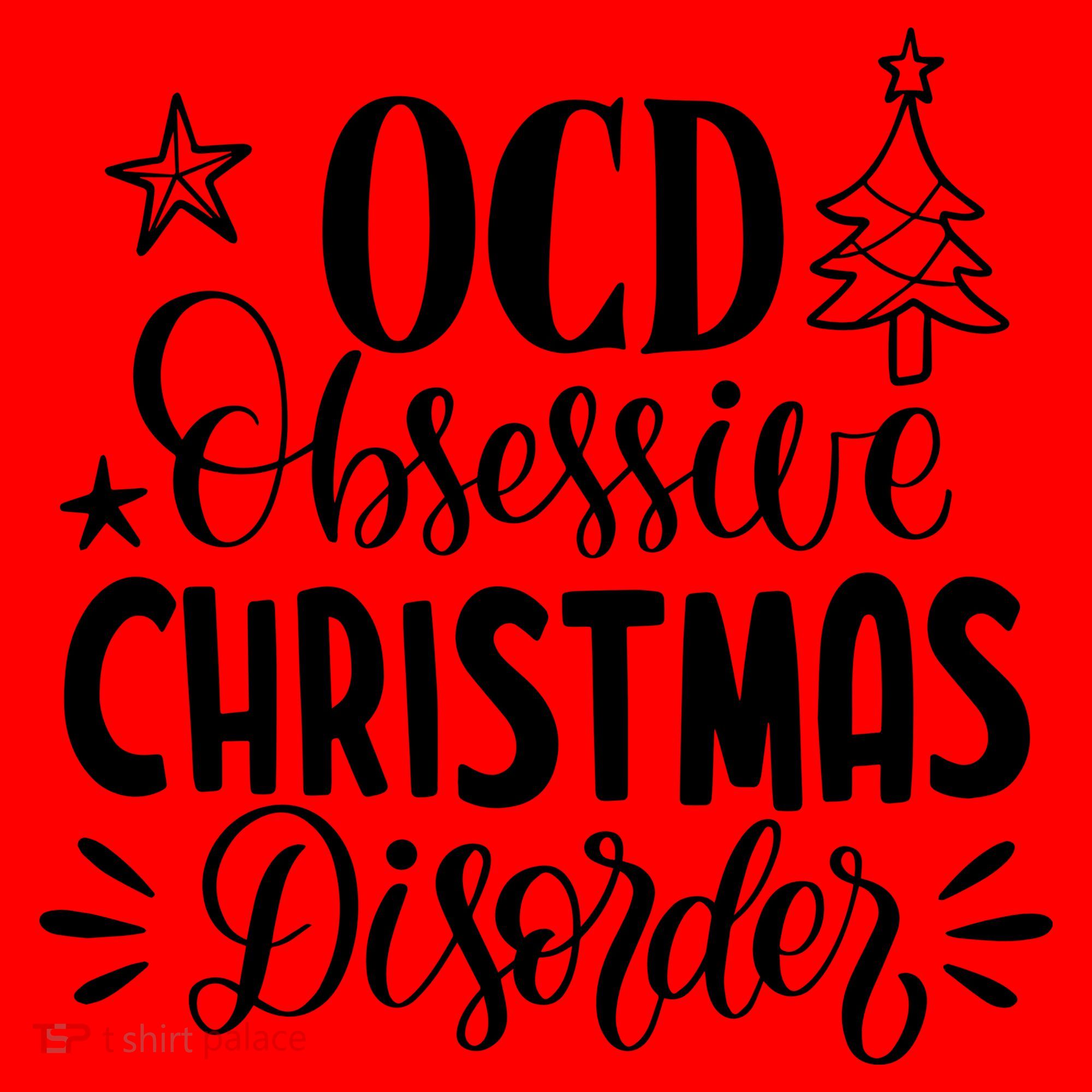OCD Obsessive Christmas Disorder Funny Santa Hat
