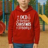 OCD Obsessive Christmas Disorder Funny Kids Hoodie thumb 2