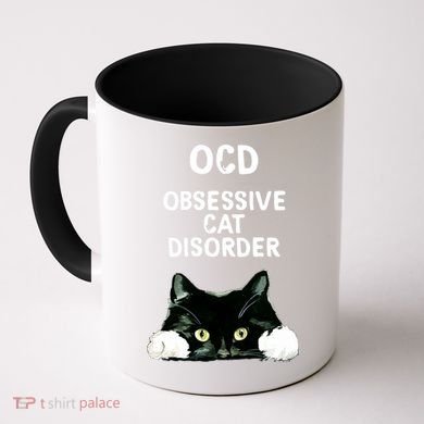 Ocd Obsessive Cat Disorder Animals Black And White Cat Coffee Mug