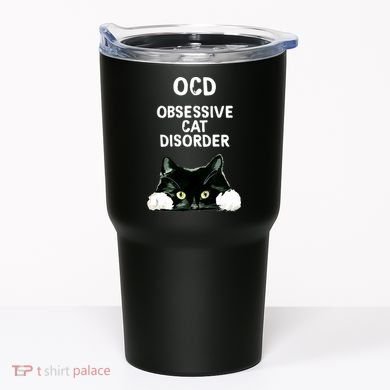 Ocd Obsessive Cat Disorder Animals Black And White Cat Tumbler