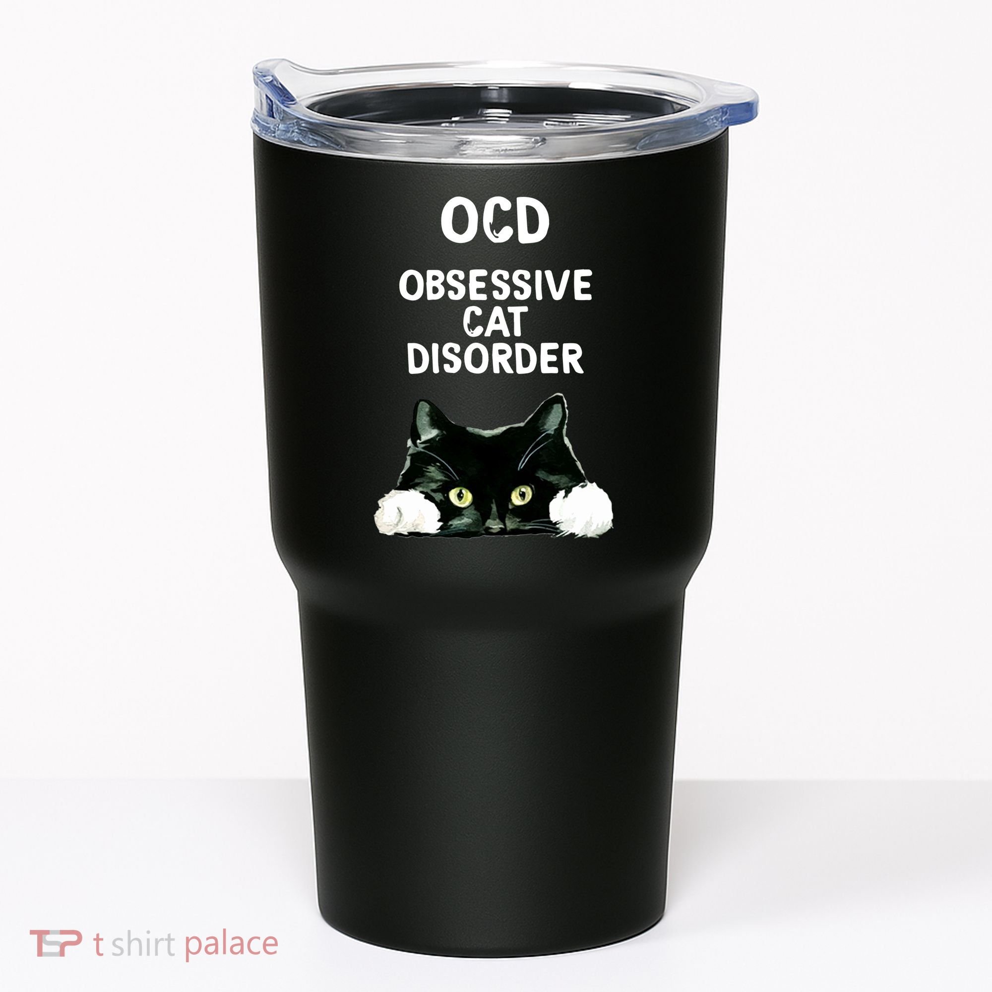Ocd Obsessive Cat Disorder Animals Black And White Cat Tumbler