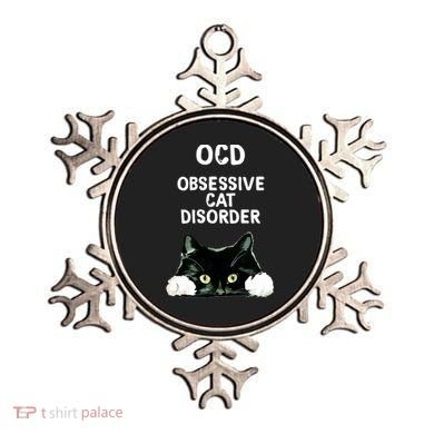 Ocd Obsessive Cat Disorder Animals Black And White Cat Ornament