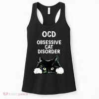 Ocd Obsessive Cat Disorder Animals Black And White Cat Women's Tank Top thumb 0