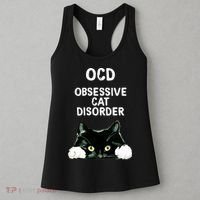 Ocd Obsessive Cat Disorder Animals Black And White Cat Women's Tank Top thumb 3