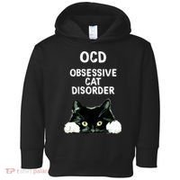 Ocd Obsessive Cat Disorder Animals Black And White Cat Toddler Hoodie thumb 0