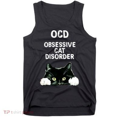 Ocd Obsessive Cat Disorder Animals Black And White Cat Tank Top