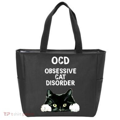 Ocd Obsessive Cat Disorder Animals Black And White Cat Tote Bag