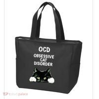 Ocd Obsessive Cat Disorder Animals Black And White Cat Tote Bag thumb 3