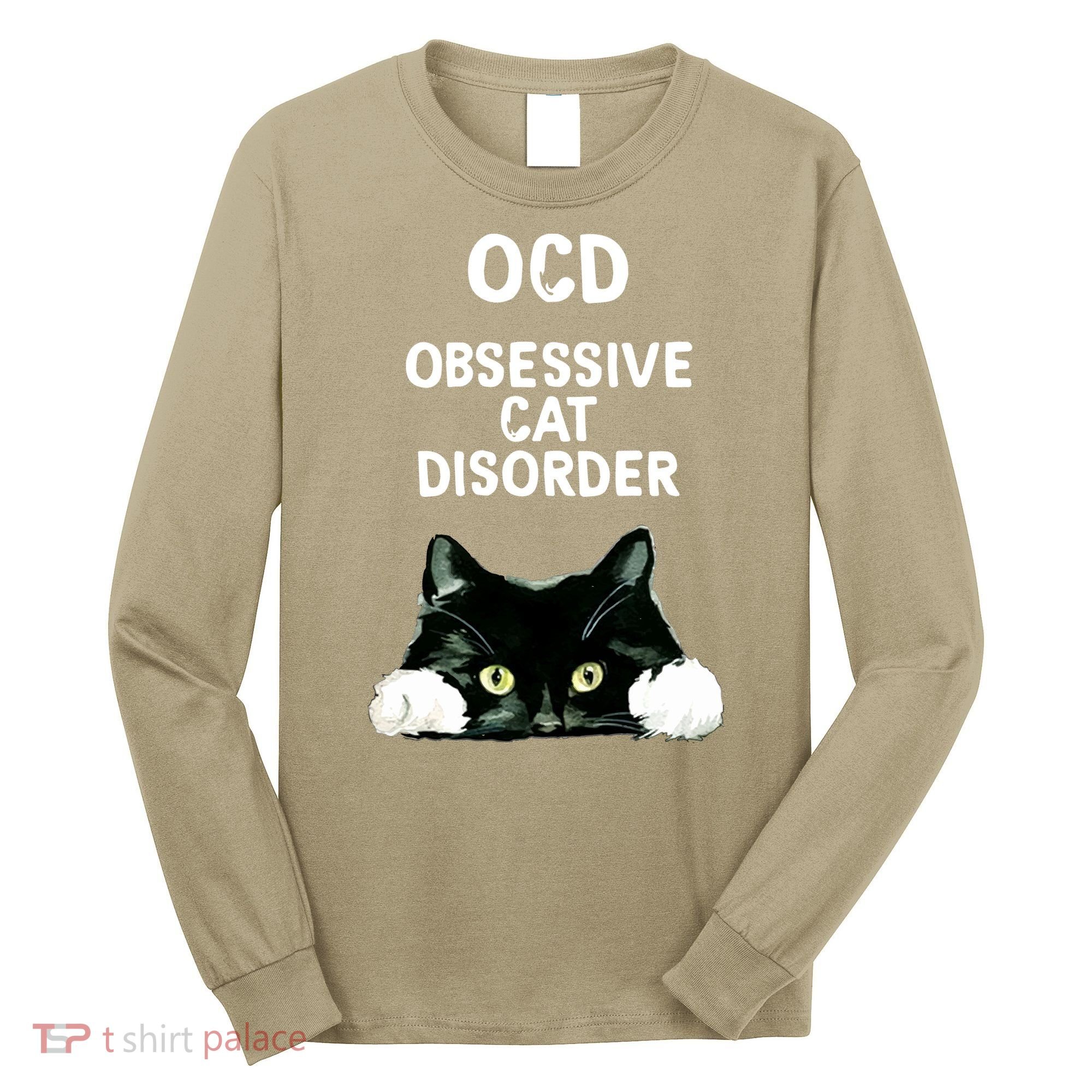 Ocd Obsessive Cat Disorder Animals Black And White Cat Long Sleeve Shirt