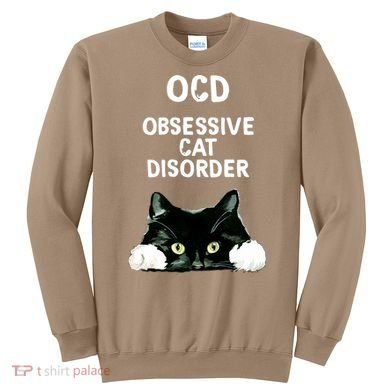 Ocd Obsessive Cat Disorder Animals Black And White Cat Sweatshirt