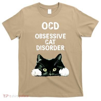 Ocd Obsessive Cat Disorder Animals Black And White Cat T-Shirt