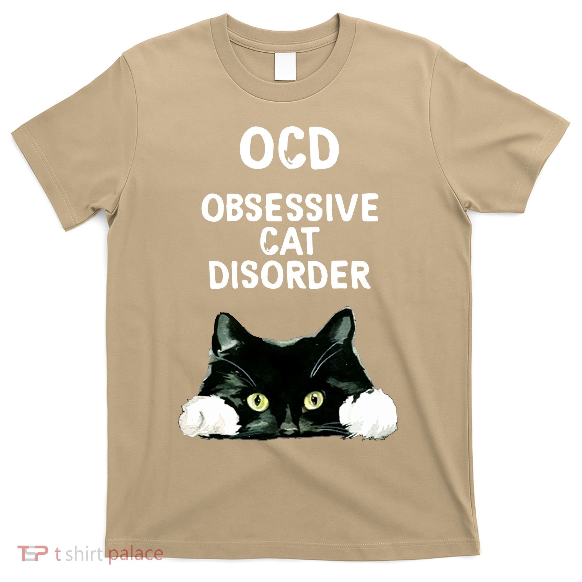Ocd Obsessive Cat Disorder Animals Black And White Cat T-Shirt