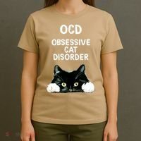 Ocd Obsessive Cat Disorder Animals Black And White Cat T-Shirt thumb 4