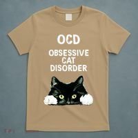 Ocd Obsessive Cat Disorder Animals Black And White Cat T-Shirt thumb 5