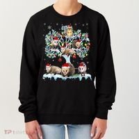 Opossums On Christmas Tree Xmas Lights Santa Opossum Lover Women's Sweatshirt thumb 0