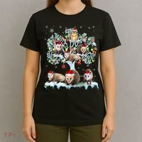 Opossums On Christmas Tree Xmas Lights Santa Opossum Lover T-Shirt thumb 4
