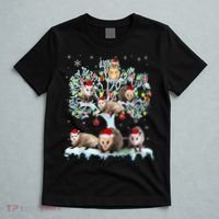Opossums On Christmas Tree Xmas Lights Santa Opossum Lover T-Shirt thumb 5