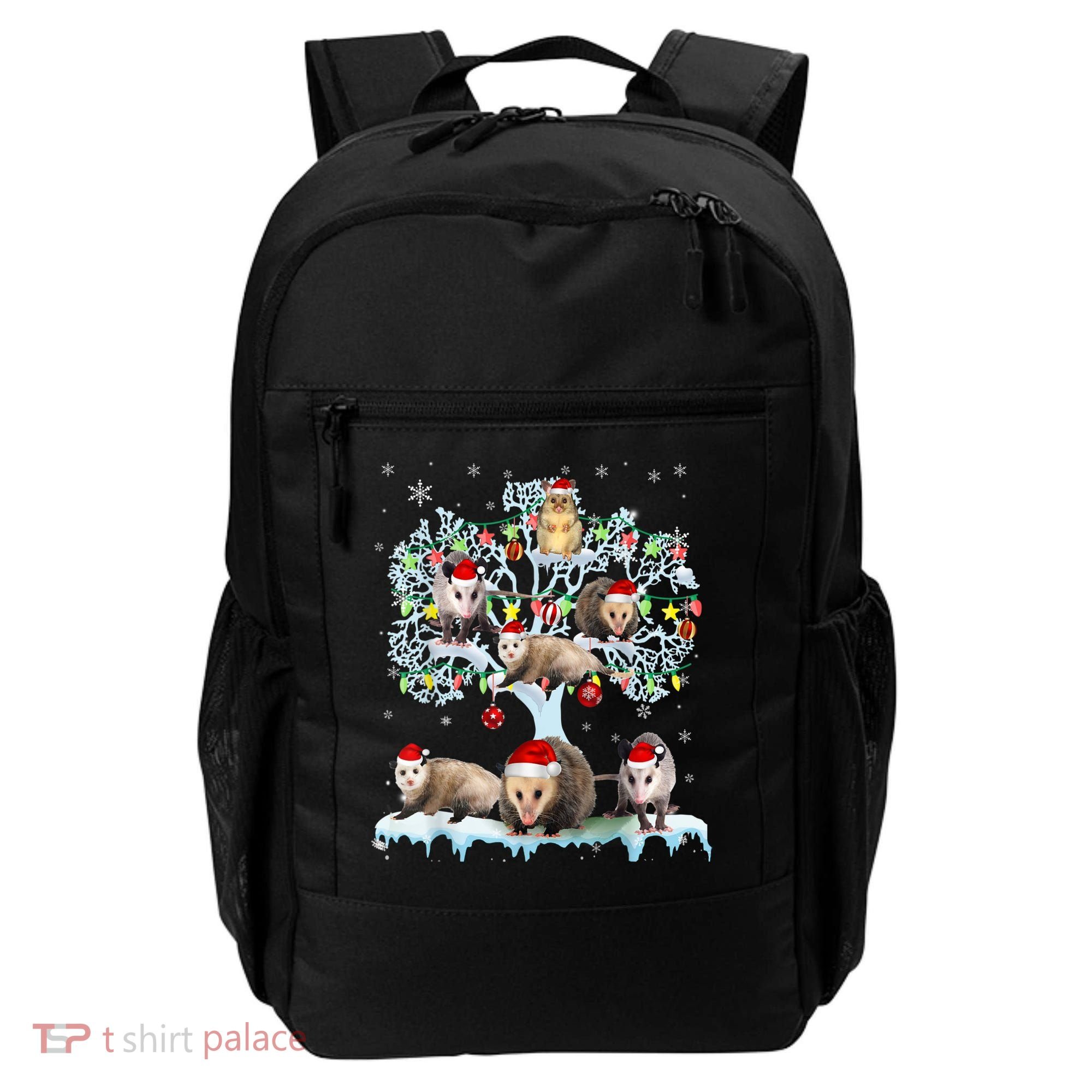 Opossums On Christmas Tree Xmas Lights Santa Opossum Lover Backpack