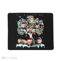Opossums On Christmas Tree Xmas Lights Santa Opossum Lover Mousepad thumb 0