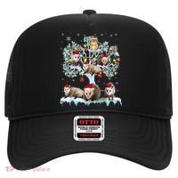 Opossums On Christmas Tree Xmas Lights Santa Opossum Lover Hat thumb 0