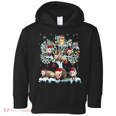 Opossums On Christmas Tree Xmas Lights Santa Opossum Lover Toddler Hoodie