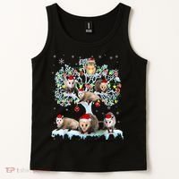 Opossums On Christmas Tree Xmas Lights Santa Opossum Lover Tank Top thumb 2