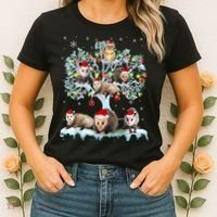 Opossums On Christmas Tree Xmas Lights Santa Opossum Lover Women's T-Shirt thumb 2