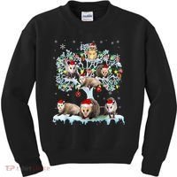 Opossums On Christmas Tree Xmas Lights Santa Opossum Lover Kids Sweatshirt thumb 0