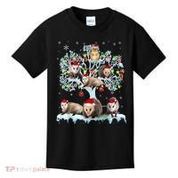 Opossums On Christmas Tree Xmas Lights Santa Opossum Lover Kids T-Shirt thumb 0