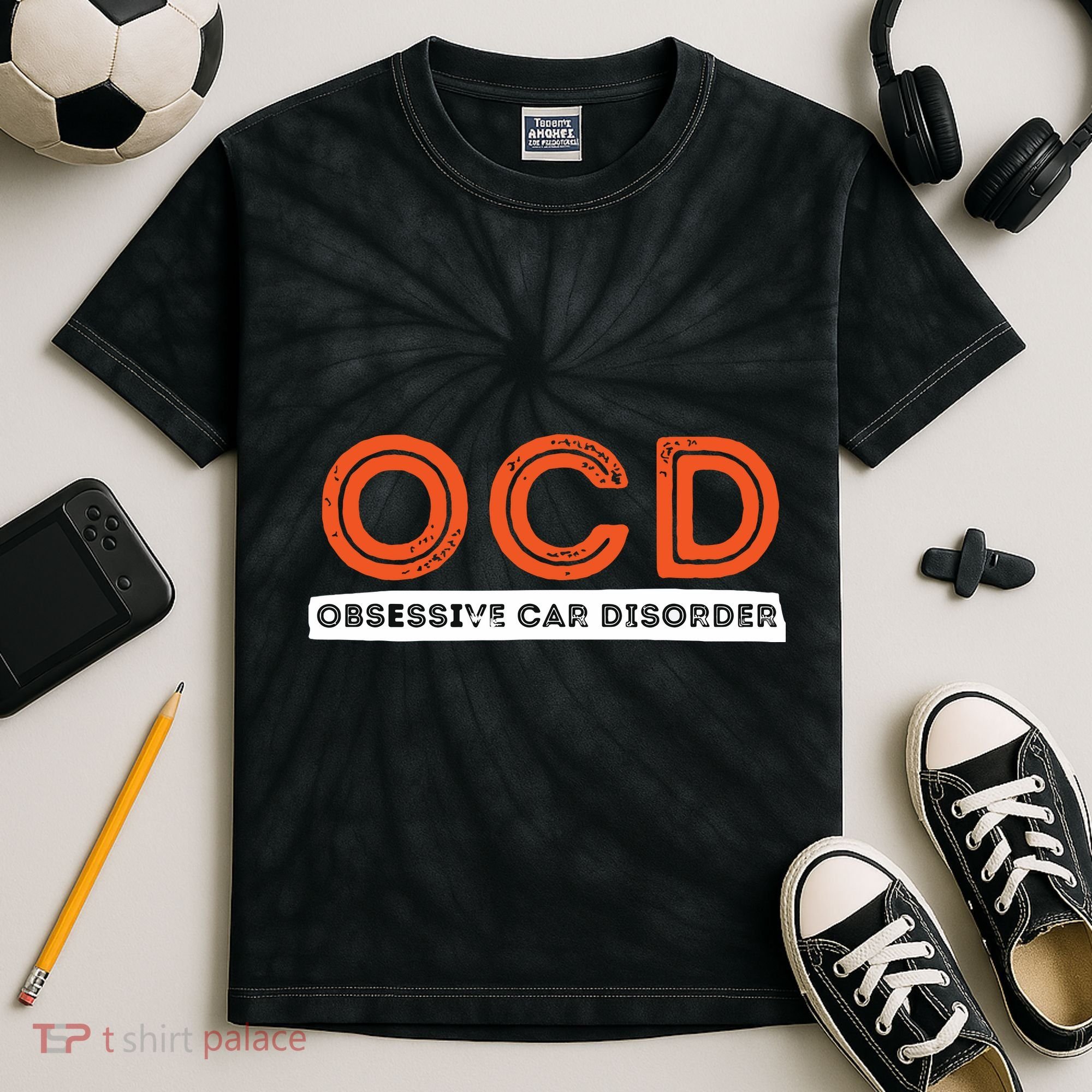 OCD Obsessive Car Disorder Funny Car Lover Gift Kids Tie-Dye T-Shirt