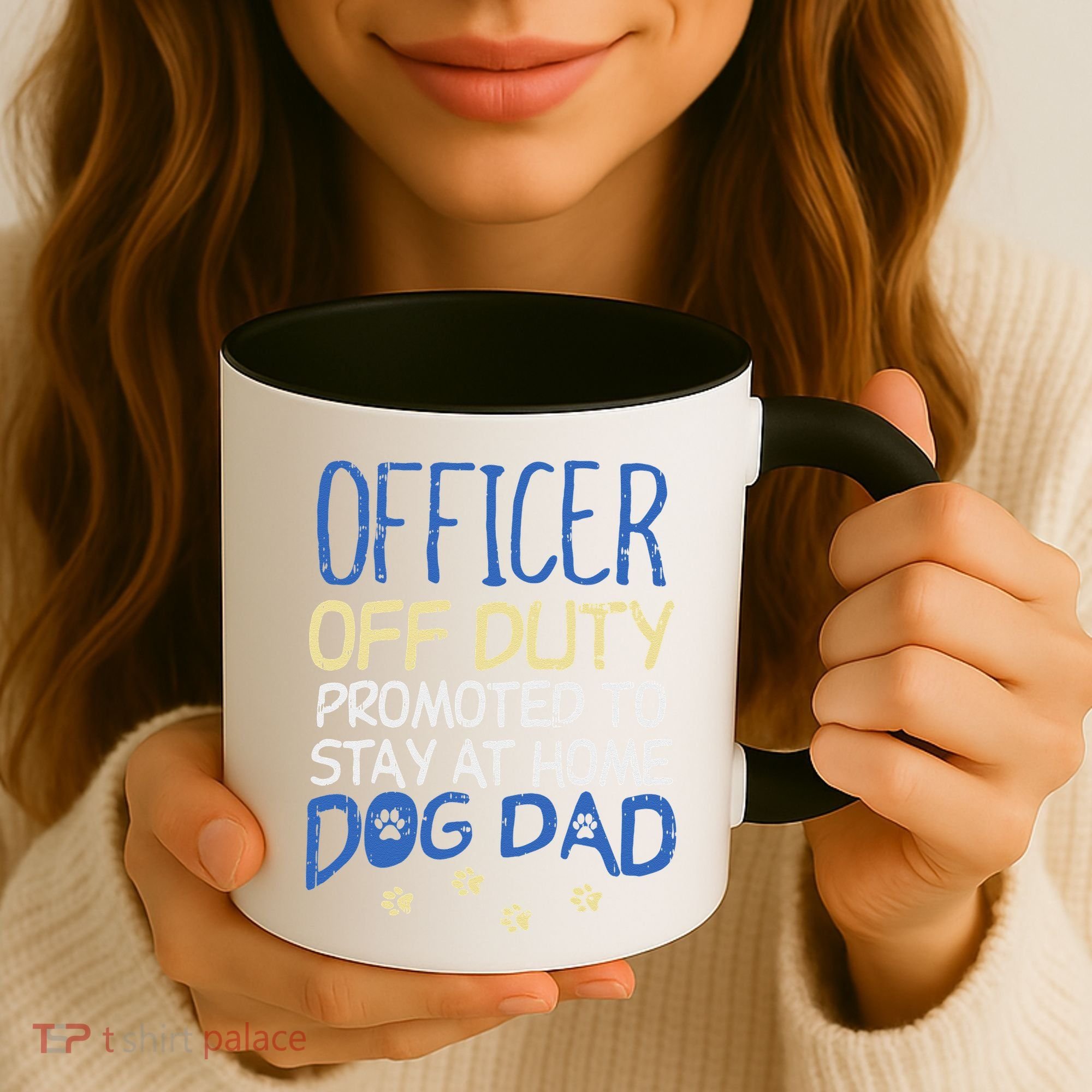 Officer Off Duty Dog Dad Funny Cop Police Retirement Gift Coffee Mug