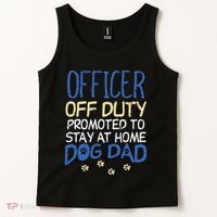 Officer Off Duty Dog Dad Funny Cop Police Retirement Gift Tank Top thumb 2