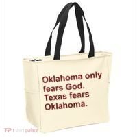 Oklahoma Only Fears God Texas Fears Oklahoma Tote Bag thumb 2
