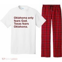 Oklahoma Only Fears God Texas Fears Oklahoma Pajama Set thumb 0