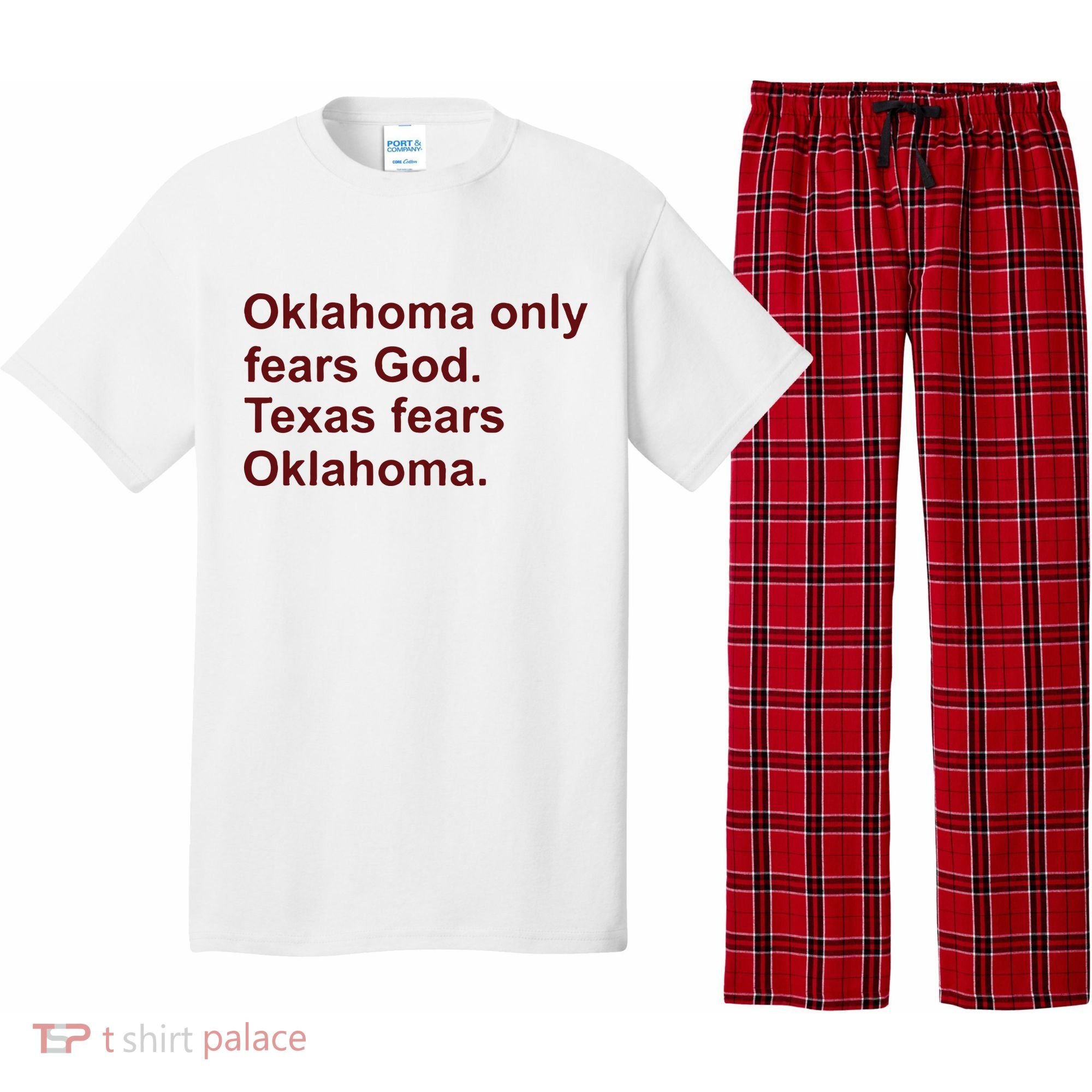 Oklahoma Only Fears God Texas Fears Oklahoma Pajama Set
