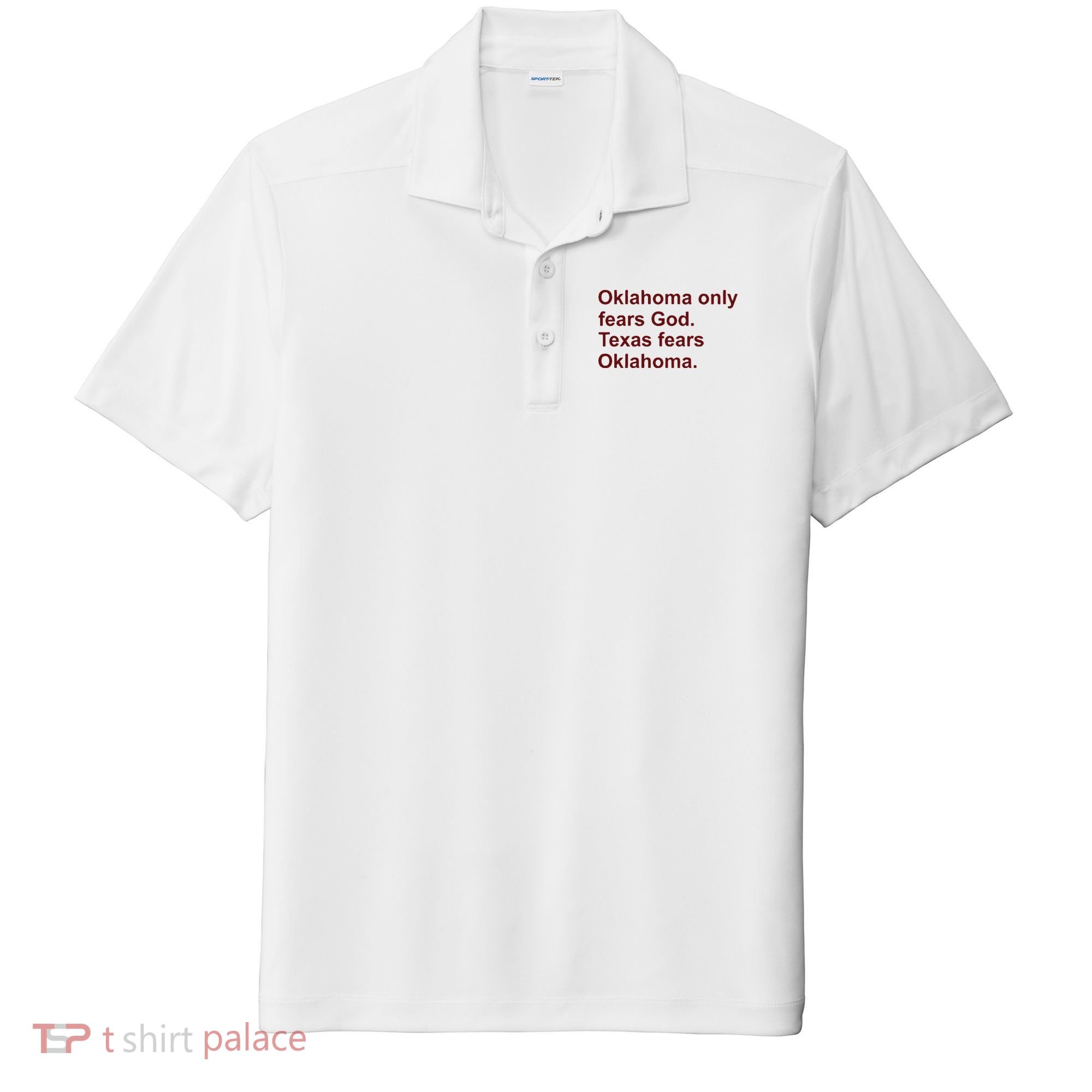 Oklahoma Only Fears God Texas Fears Oklahoma Sport-Tek Posi-UV Pro Polo