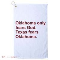 Oklahoma Only Fears God Texas Fears Oklahoma Golf Towel thumb 0