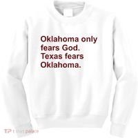 Oklahoma Only Fears God Texas Fears Oklahoma Kids Sweatshirt thumb 0