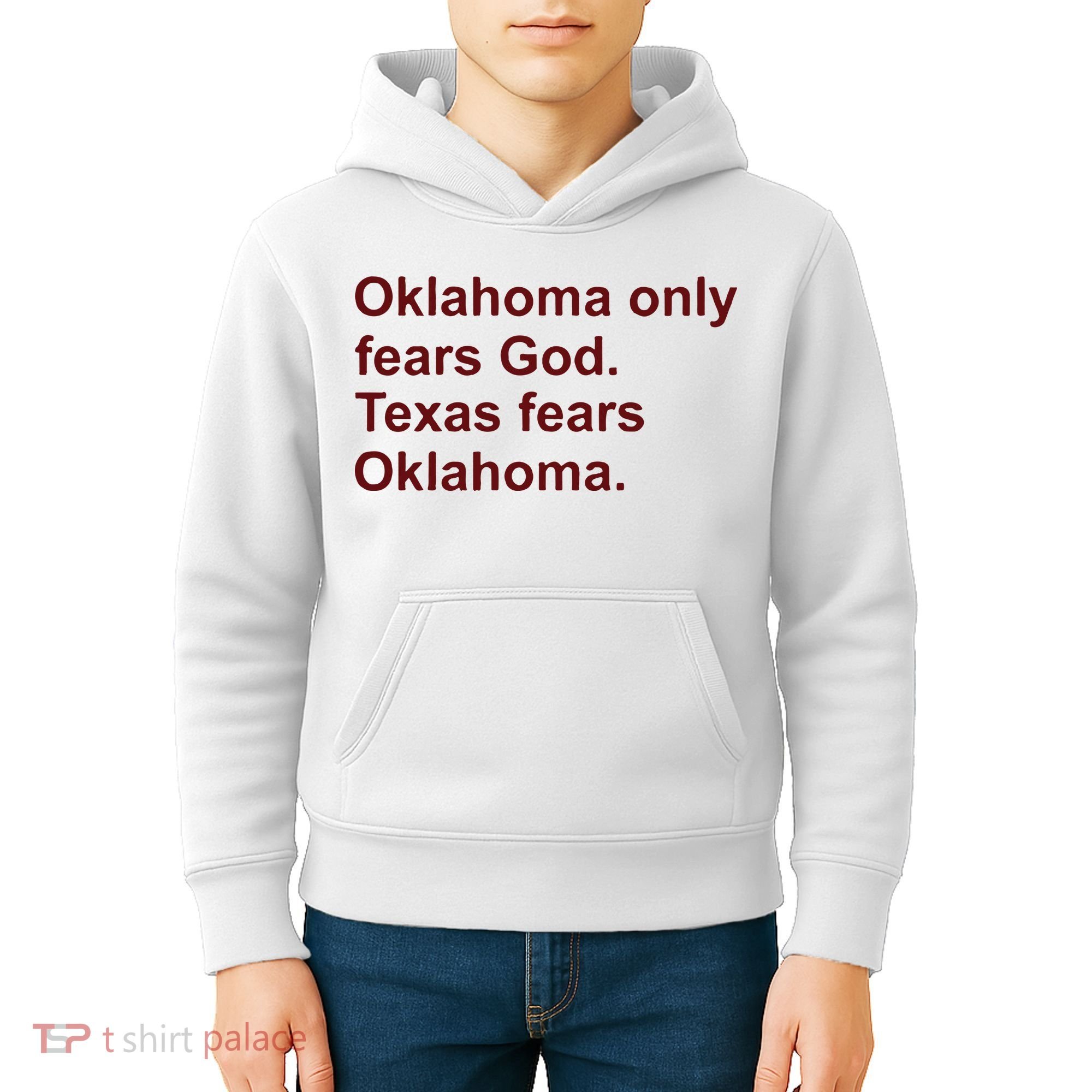 Oklahoma Only Fears God Texas Fears Oklahoma Kids Hoodie